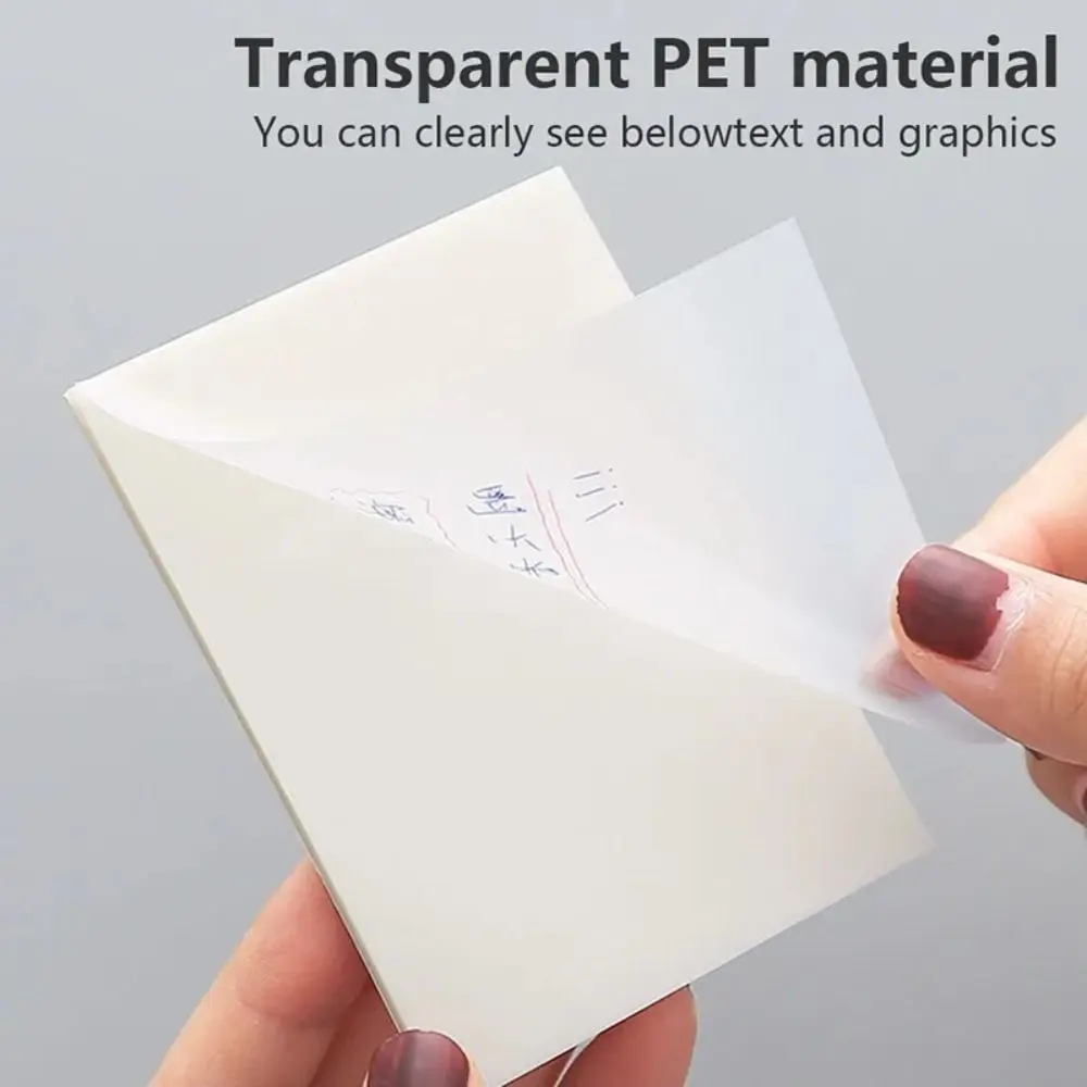 50 Sheets Portable 50 Sheets Sticky Notes Transparent Waterproof Bookmark Marker Note Paper
