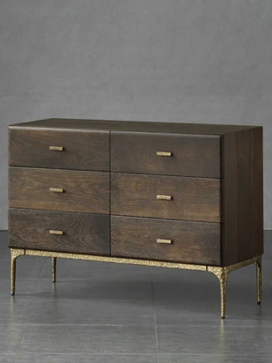 Armadietto laterale Ingresso in legno massello Armadietto portaoggetti retrò in stile industriale Armadietto