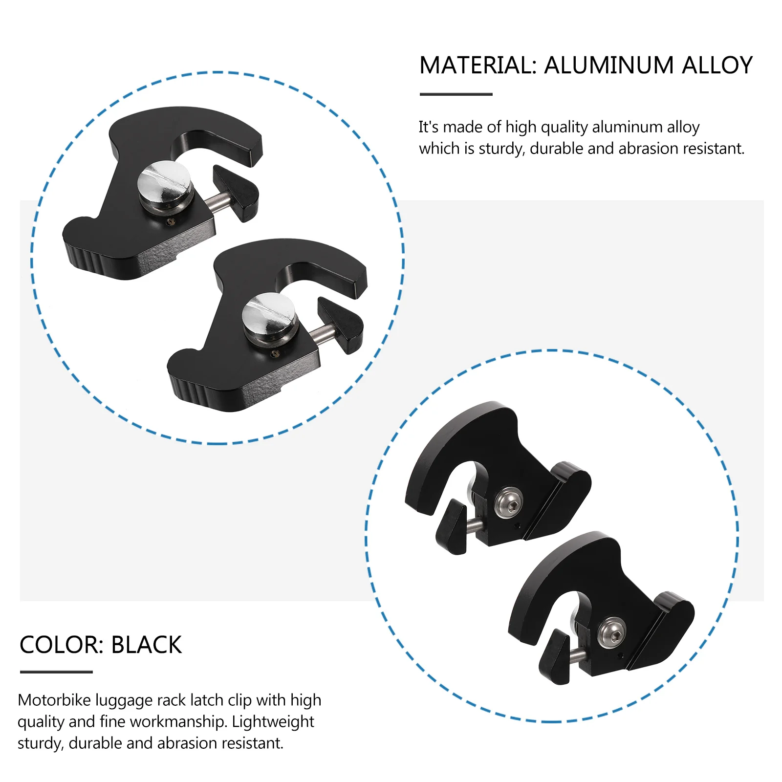 

2Pcs Motorbike Luggage Rack Latch Clips Detachable Clip Sturdy Abrasion Resistant Easy Assembly Latch Clips Quick Release Buckle