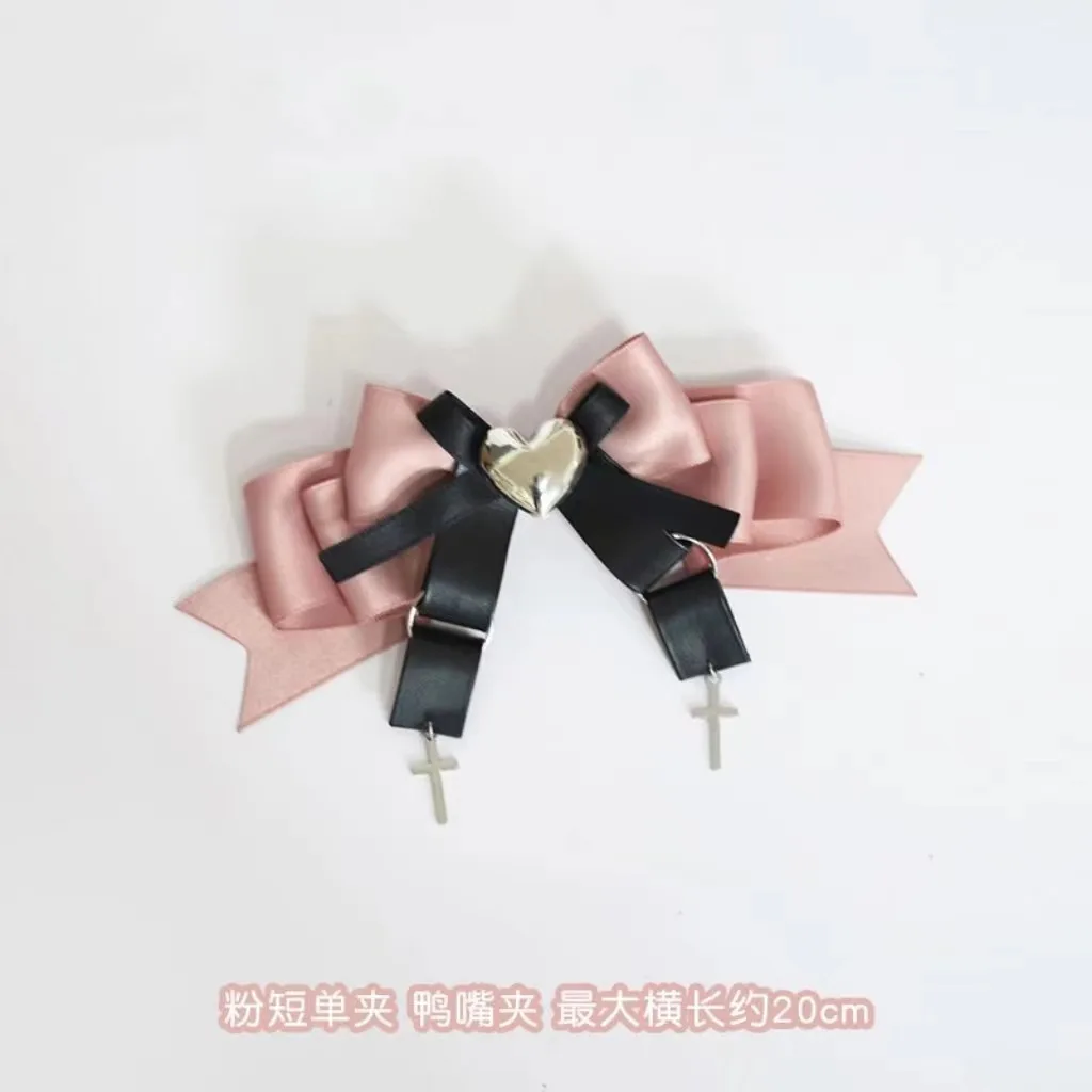 Шпилька для волос с бантом в японском стиле для девушек ручная работа милый крутой черный розовый цвет