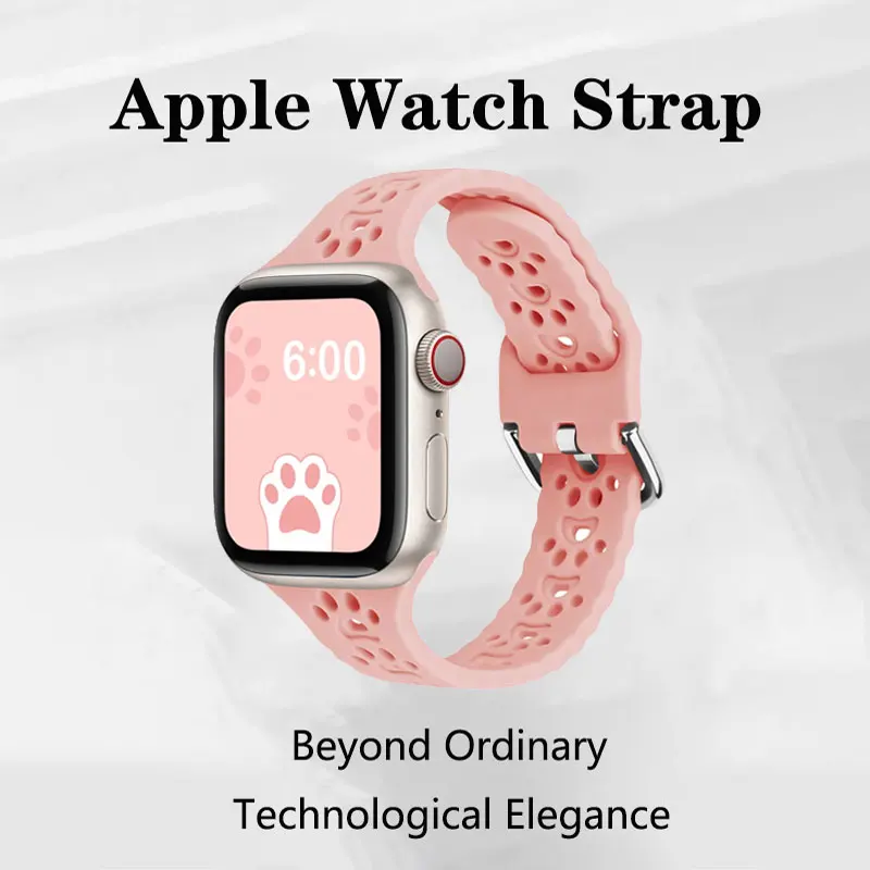 Cinturino in Silicone Cat Paw per cinturino Apple Watch 44mm 40mm Correa 38 42mm bracciale iwatch Series ultra 8 7 SE 6 5 4 3 49mm 45 mm 41mm