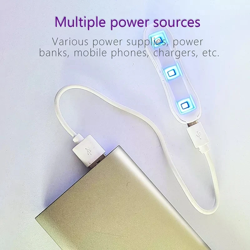 Mini LED UV Curing Lamp GEL Curing Lights UV Glue Dryer Tpye-C Dual Socket for Mobile Phone Car Glass Screen Resin Repair Curing