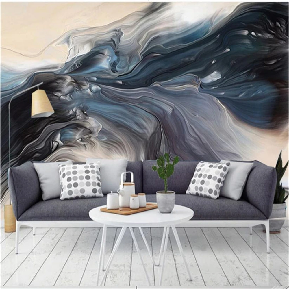 living style Hand painted abstract personality art wallpaper living room sofa tv background wallpaper seamless wall covering