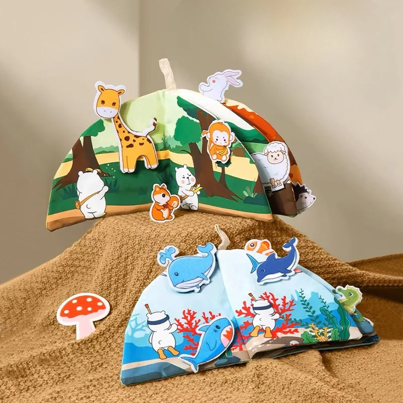 Cartoon Children Tear Cloth Book Toys Matching Picture Can Repeatedly Tear Paste Puzzle Early Education Cognition Toys Cloth Art