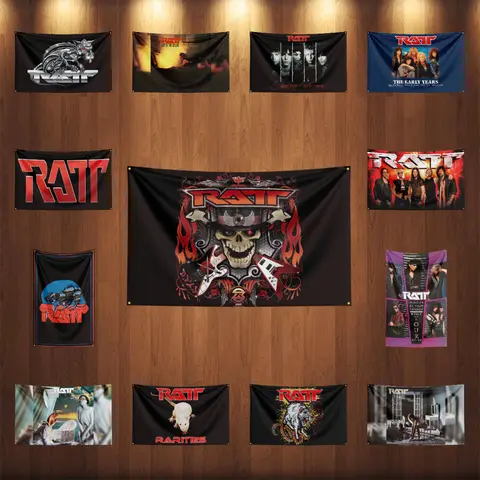 90x150cm Vintage R-RATTs Band Flag Polyester Digital Printing Retro  Banner For Decor