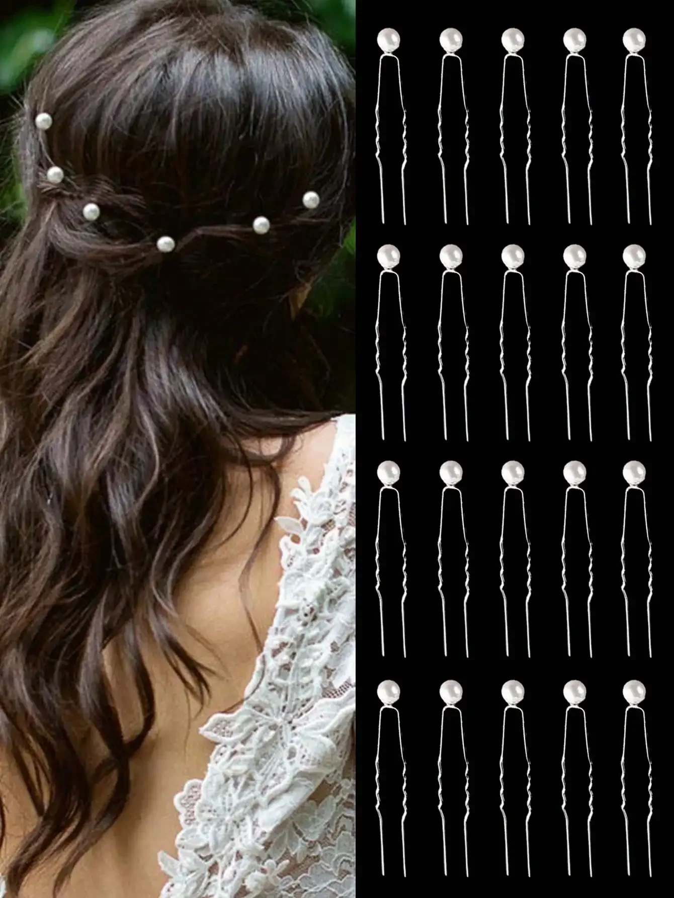

20pcs Sparkling Hair Design Accessories, Including Rhinestone, Faux Pearl & Flower Hair Pins For Wedding, Party And Photography. Hair Clip,, Vacation Outfits Woman, Head Accessories