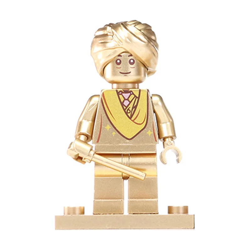 Figurina dorata assemblaggio digitale giocattolo cingolato giocattoli educativi per bambini blocchi di costruzione bambole umidificate personaggi dei cartoni animati.