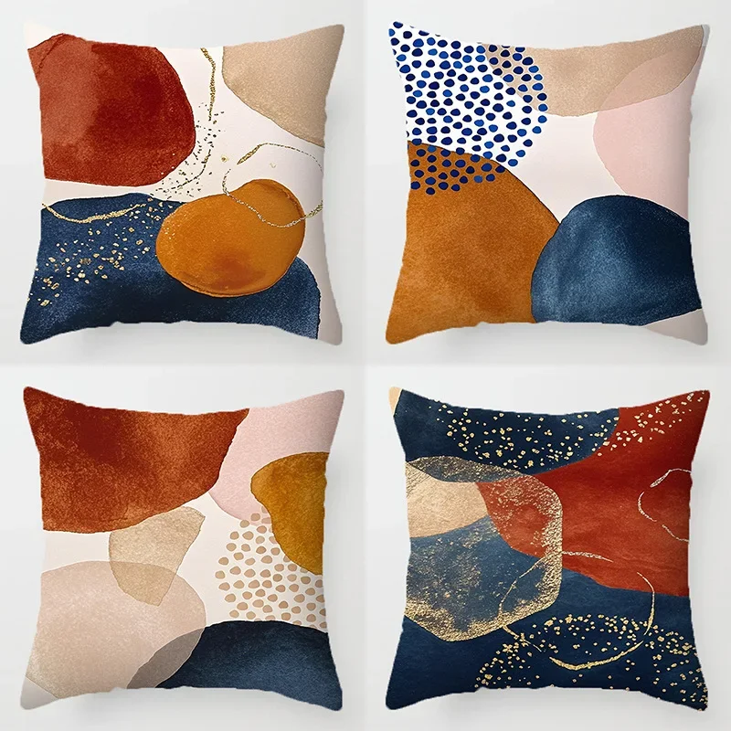Abstract Geometric Throw Pillow Covers Set Modern Boho Living Room Sofa Cushion Decorative Accent Pillow Case