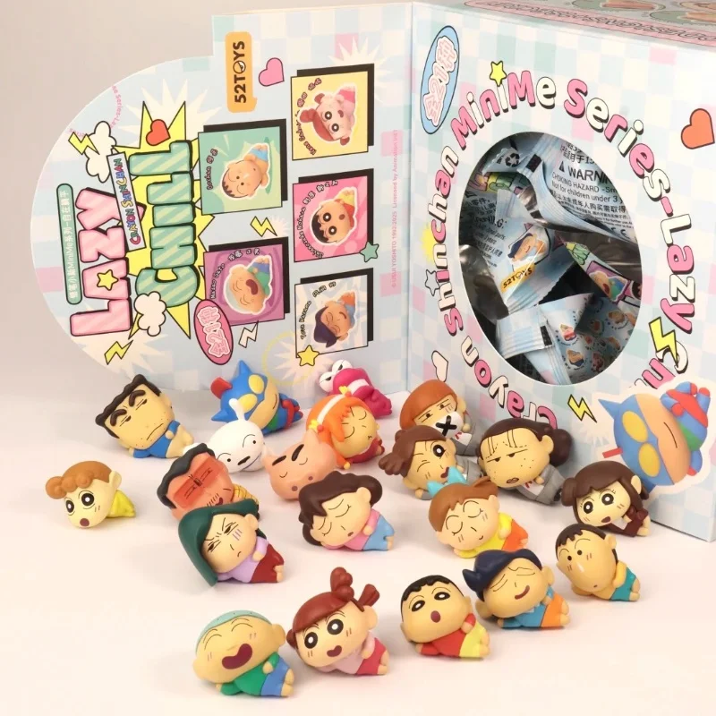 

Crayon Shin-Chan Minime Lie Flat Freely Series Blind Box Kawaii Аниме Фигурка Сюрприз Mystery Dolls Подарок 52 игрушки