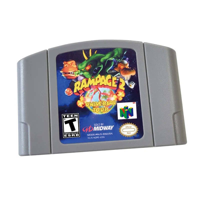 Reproduction Game Card Cartridge-Rampage 2 Universal Tour-N64 for Nlnten d0 Retro Console US Version