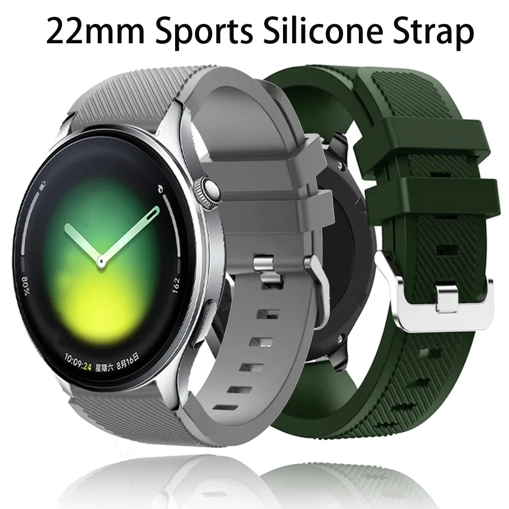 22mm Komfortables Silikonarmband für Xiaomi Watch 5/S3 S2/2 Pro Atmungsaktives Band für Realme Watch 5/S/3 Pro/OPPO Watch S/X2/4 Pro