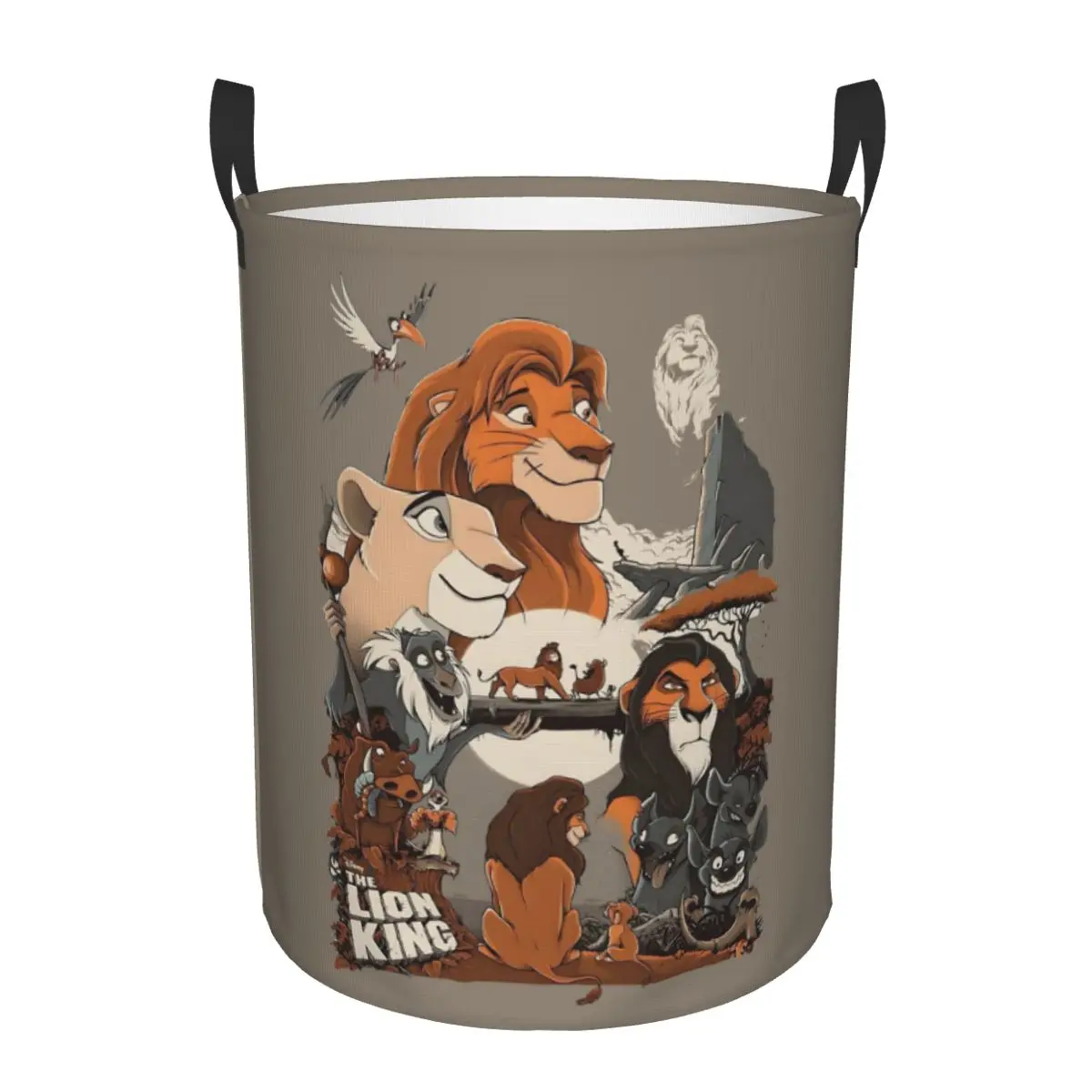 

Custom The Lion King Laundry Basket Collapsible Cartoons Baby Hamper for Nursery Toys Organizer Storage Bins