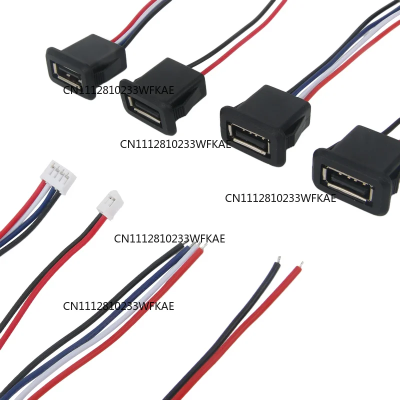 1-10pcs 2 Pin 4 Pin USB 2.0 Female Power Jack 2P 4P USB 2.0 Charging Port Connector Data Interface with Cable USB Charger Socket