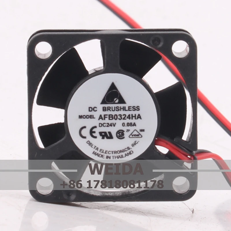 

AFB0324HA Case Fan for DELTA 30x30x10mm 24V 0.08A 3CM 3010 2-wire High Airflow Inverter Cooling Fan