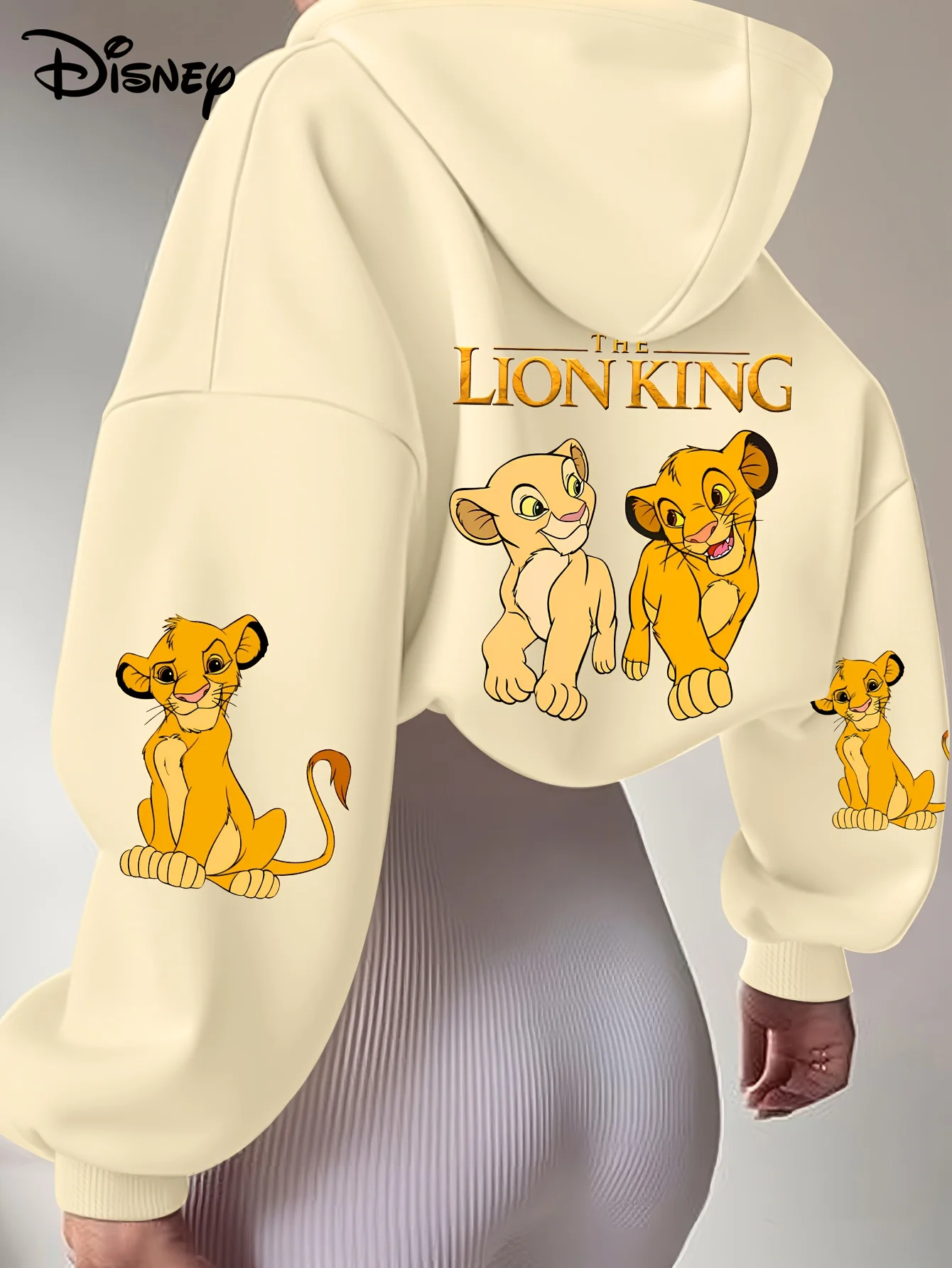 ديزني الأسد الملك ميكي ماوس قميص الحلو كول الشارع الخريف/الشتاء هوديي المتضخم المرأة الكبار والأطفال نفس حجم معطف #1