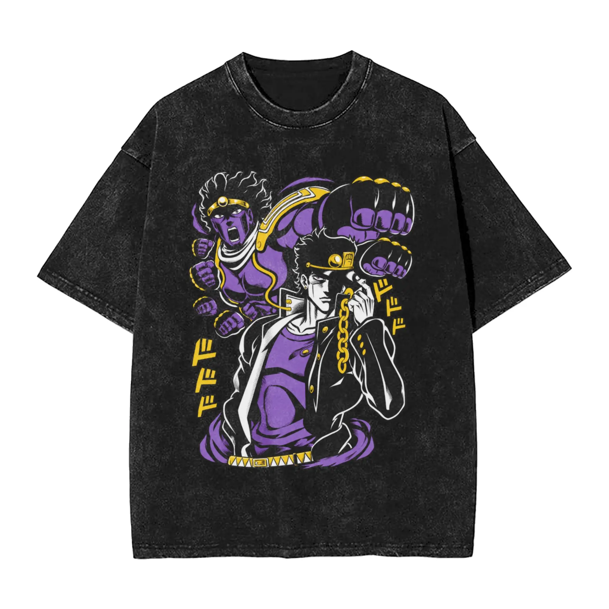 Men's Jojo's Bizarre Adventure Jotaro Kujo Stand T-Shirts  Tees Summer Street Style Short Sleeve T-Shirt O-Neck Tshirt Hot Sale