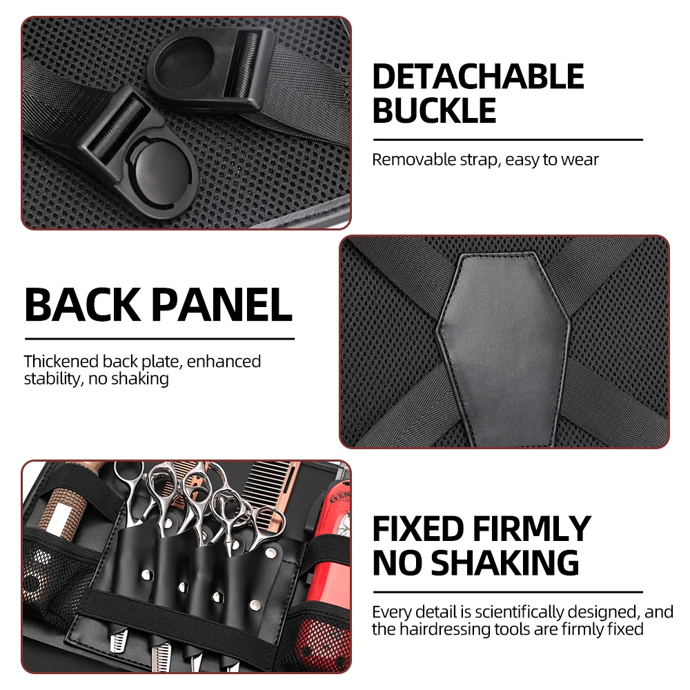Barber Chest Bag Hairdresser Scissor Bag Double-layer Multi Pockets Lightweight Space Saving Hair Clipper Combs Organizer Tools