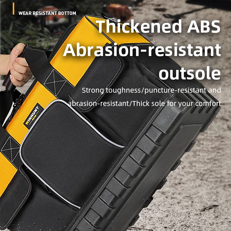 Heavy Duty Tool Bag Waterproof Electrician tool bag with hard bottom Organizer Tool Bag with Shoulder Strap Tool Tote