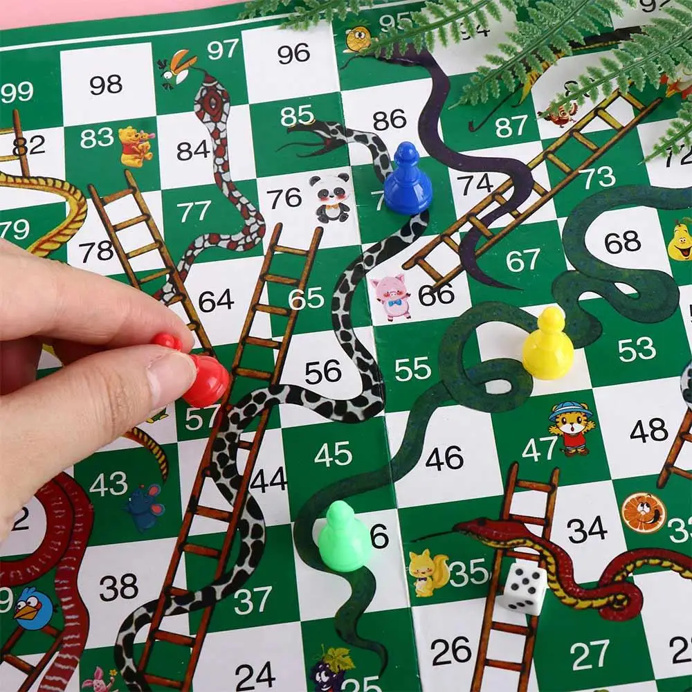 Tischspiele, fliegendes Schachbrett, Schlangenleiter, Spielzeug, Familienbrettspiel, tragbares pädagogisches Kunststoffspielzeug für Kinder
