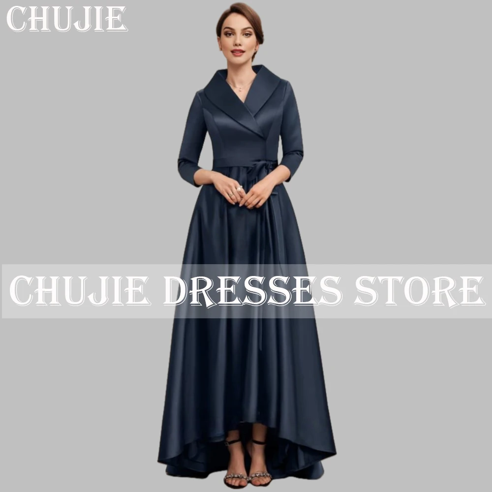 

Satin With Belt Elegant Mother of The Bride Dress Prom Party Gowns Retro Wedding Guest Dresses Customized Formal Evening Dress