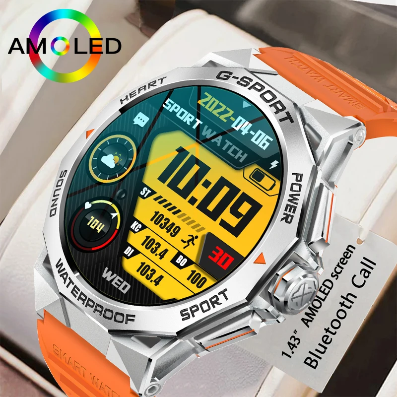 Fashion Amoled Smart Watch Bluetooth Call IP68 Waterproof Smartwatch Men 1.43 Inch 466*466 HD Display 400Mah Battery Steel Watch