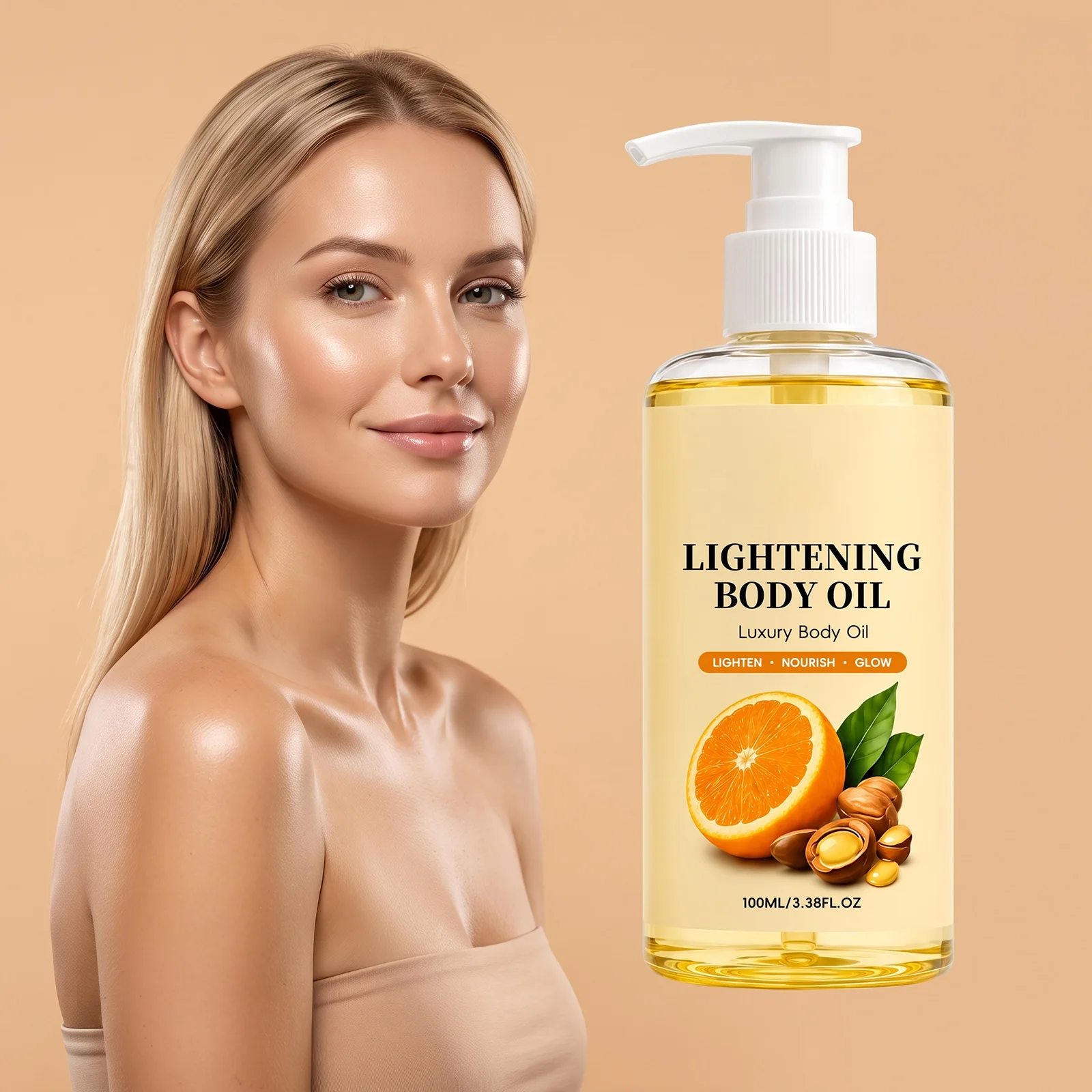 Brightening Skin Body Oil Lightweight Moisturizing Soothing Dry Skin Hydrating Glow Oil Improve Dull Rough Skin Even Tone 100ml