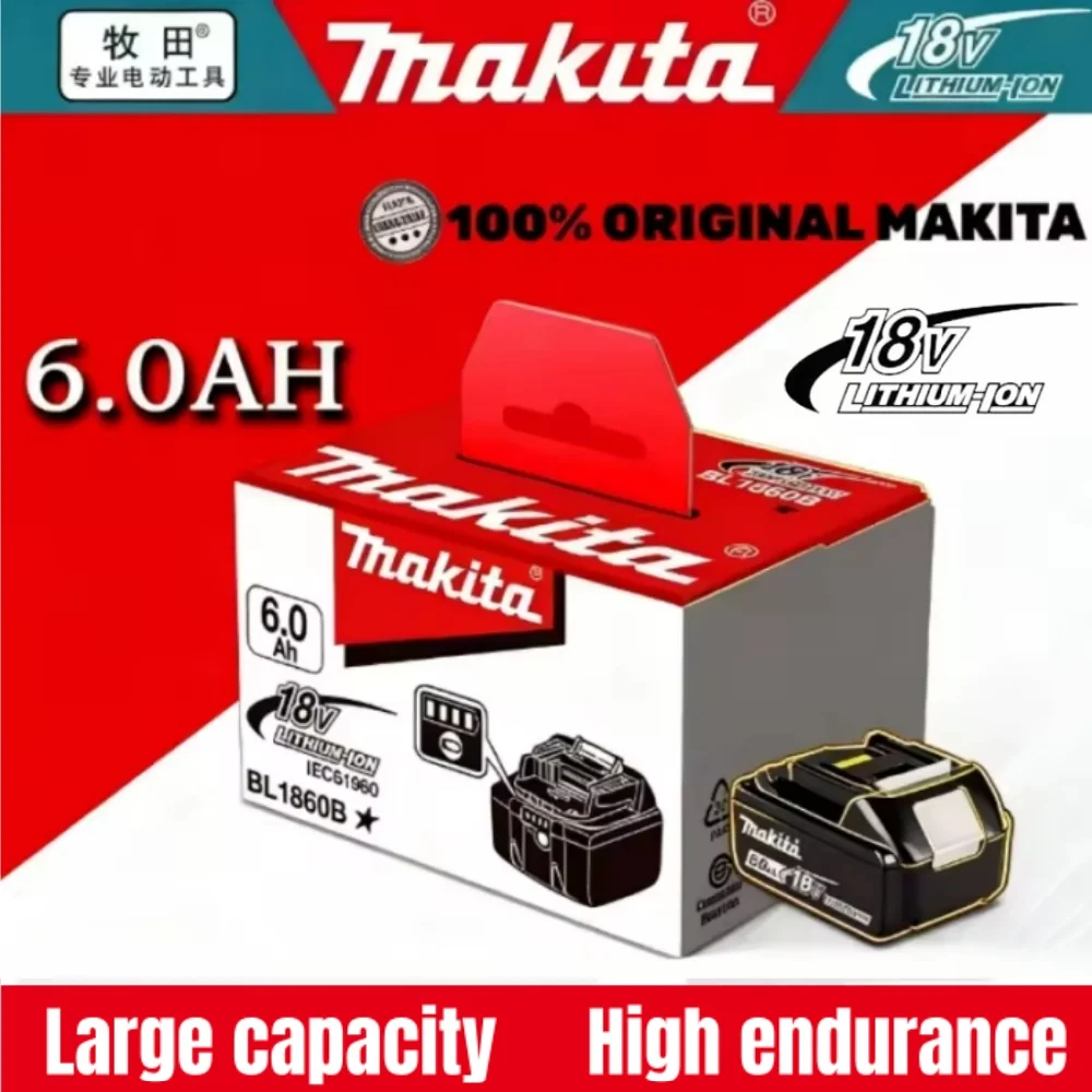 

Genuine 6Ah For Makita BL1860 18V Battery Power Tools Li-ion Replacement LXT BL1850 BL1840 for 18V Screwdriver with BMS TPCELL