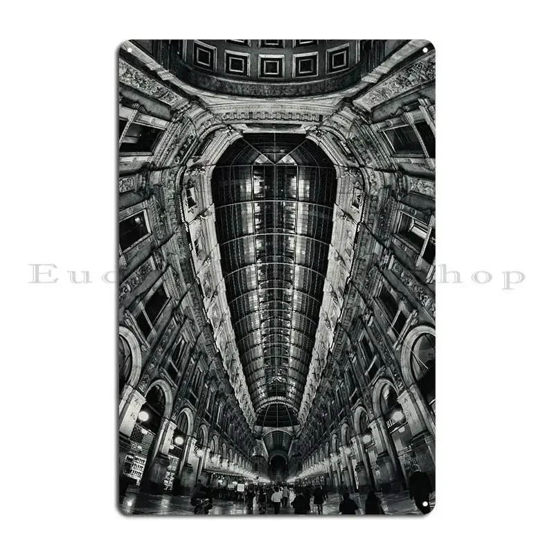 The Galleria Vittorio Emanuele II In Milan, Italy. Metal Sign PaintingGarage Living Room Printing Classic Tin Sign Poster