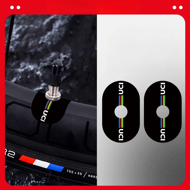 2Pcs/sheet bicycle air nozzle sticker bicycle universal air nozzle fixed sticker road mountain wheel decorative sticker valve
