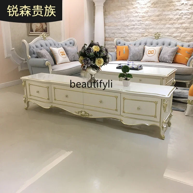 

ss K178 French solid wood TV cabinet, European luxury display floor cabinet, bedroom carved storage cabinet