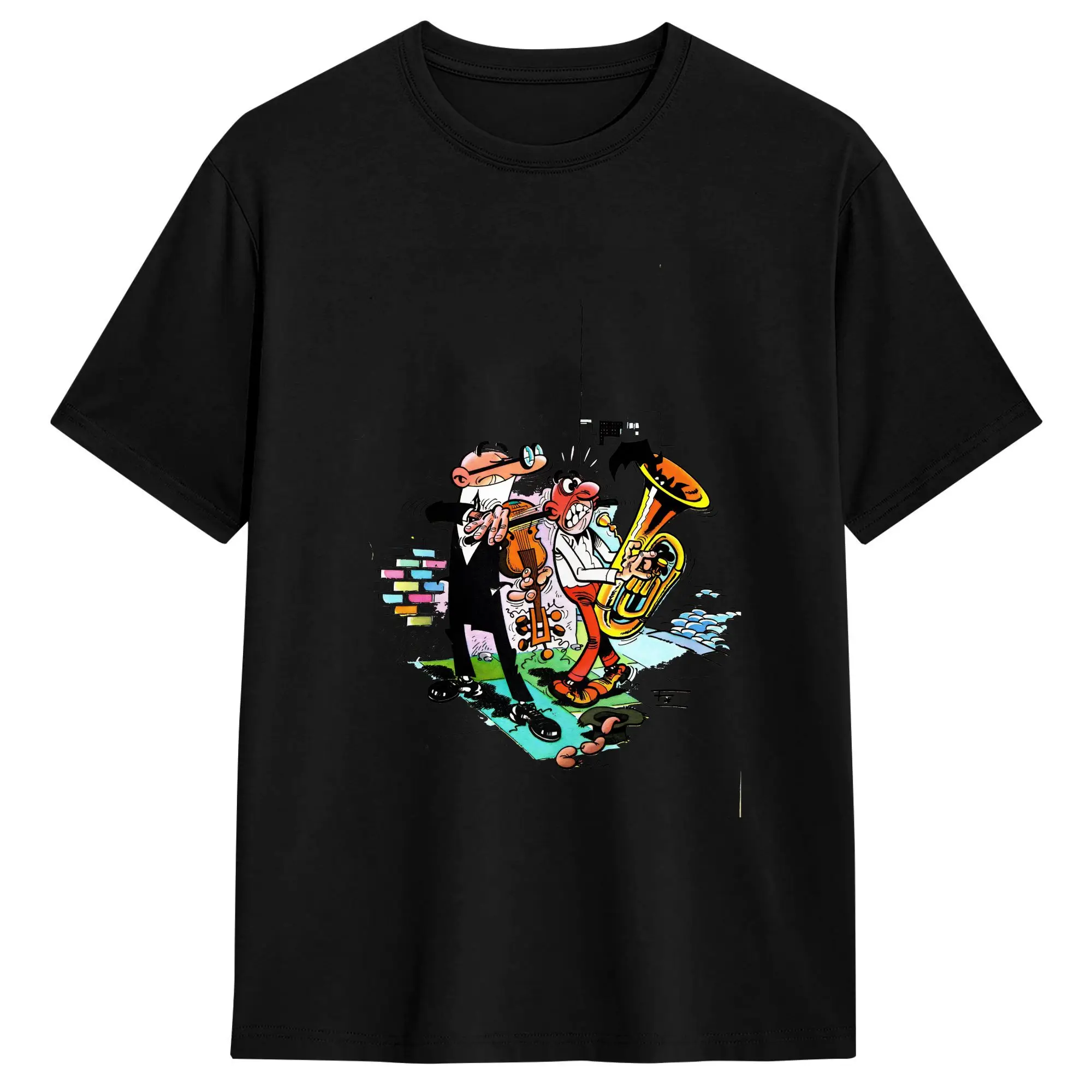 Mort & Phil Mortadelo y Filemón  Men's T Shirt  Amazing Tee Shirt Short Sleeve  Collar T-Shirt Pure Cotton Plus Size Clothing