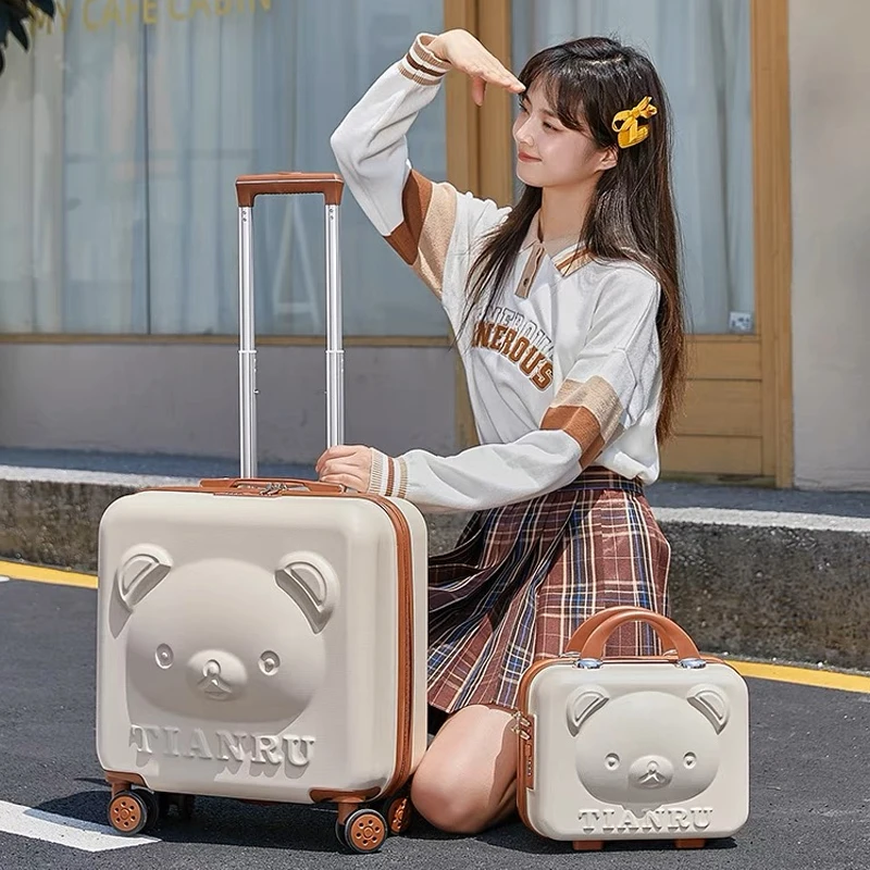 Imagem -02 - Mala de Viagem dos Desenhos Animados com Bolsa de Mão para Meninas Bolsa Trolley para Mulheres Bagagem de Enrolar Moda 20 Novo 2023