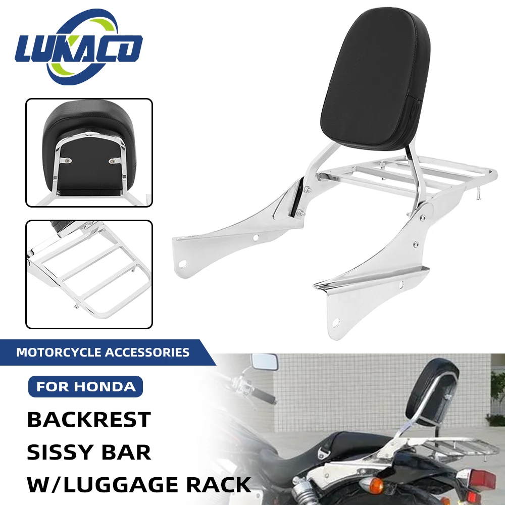 Motorcycle Accessories For Honda Shadow Spirit VT 750DC VT750 DC 2001-2008 Iron Passenger Sissy Bar Backrest With Luggage Rack