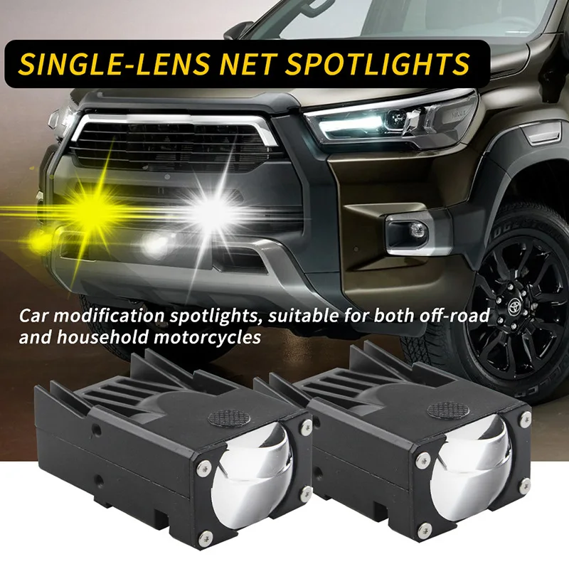 

80W Car Grille Light Grille LED Light Hi Lo Beam Single Spotlight Bi Beam Grille Lamp Motorcycle Truck Upgrade Moto Accesorios