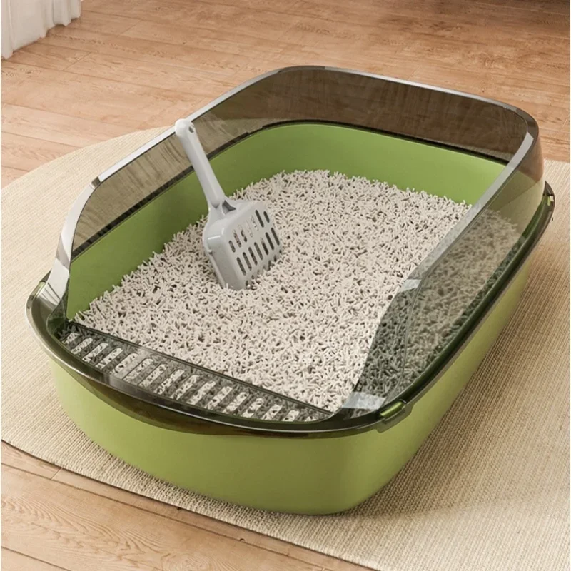 Splashproof Pet Sandbox Large Capacity Cat Litter Box Cat Tray Cat Toilet Cleaning Basin Supplies Pet Toilet Kitten Tray Bedpan