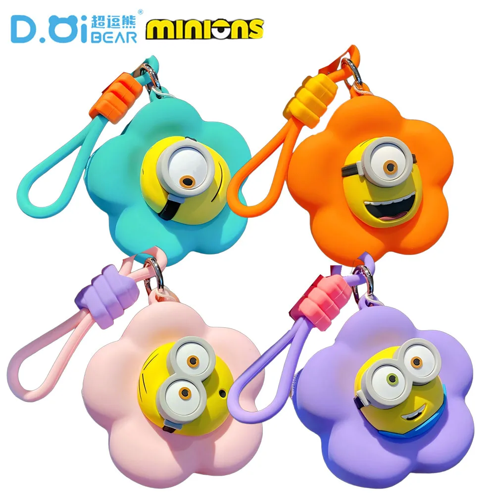 

Original Minions Flower Storage Bag Keychains Charming Cute Mini Coin Purses Backpack Charms Car Pendant Ornaments Decor Gifts