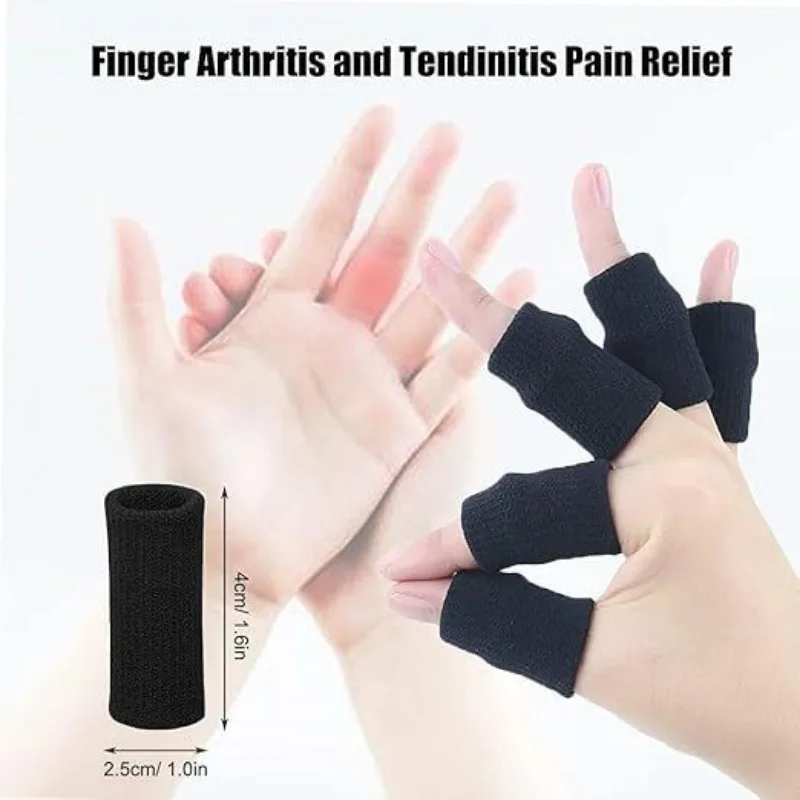 10Pcs/set Knitted Finger Protector Finger Sleeve Elastic Finger Support Sleeve Sports Basketball Volleyball Arthritis Protection