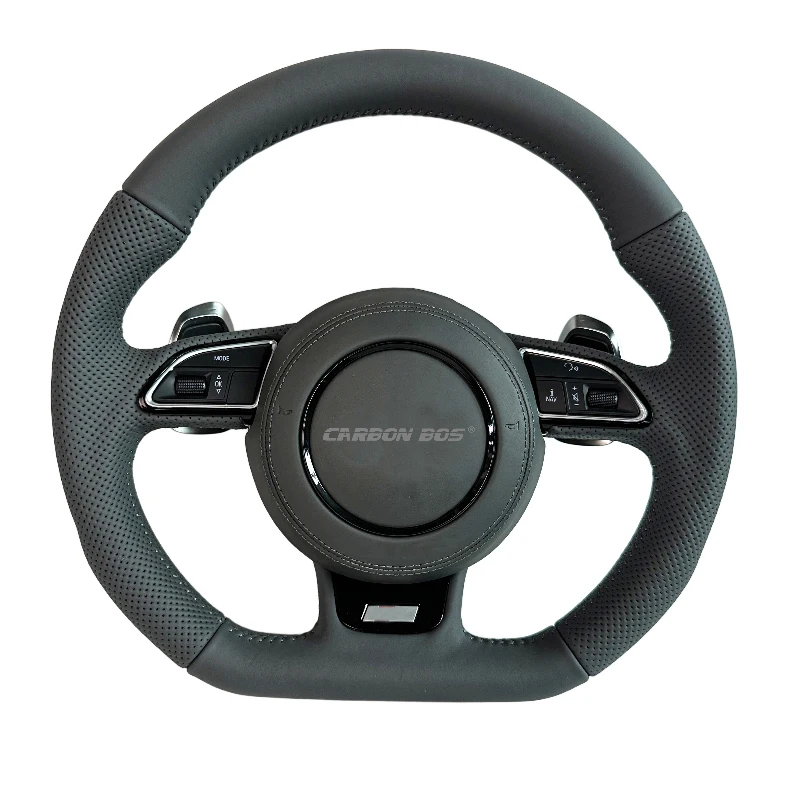 

Leather carbon fiber steering wheel suitable for Audi B9 A4 A5 A6 A7 personalized customized car steering wheel