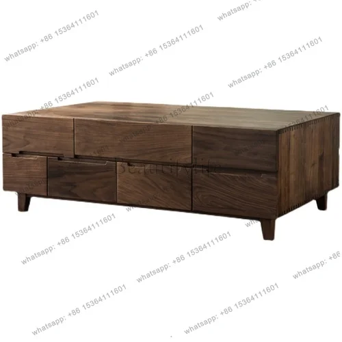 Black Walnut Log Tea Table Modern Minimalist Living Room Tea Making Table Japanese Style Low Cabinet
