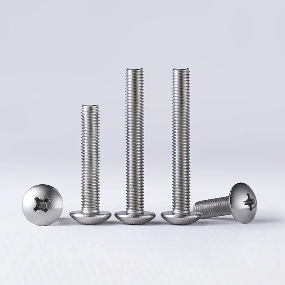 Rustproof 304 Stainless Steel Large Truss Mushroom Head Phillips Screws M2-M4 Cross Recessed Fastener For Plastic Metal Mounting
