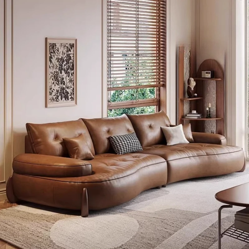 

Vintage Brown Living Room Sofas Style Aesthetic Floor Sectional Living Room Sofas Lounges Sleeper Divano Moderno Furniture Home