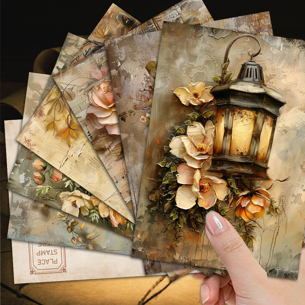 32 Stück Vintage-Eisenlaternen-Postkarten, weiches Blumendesign, Innenschlafzimmerdekoration, Karten, Wandaufkleber, Nachrichtenkarten, Grußkarten