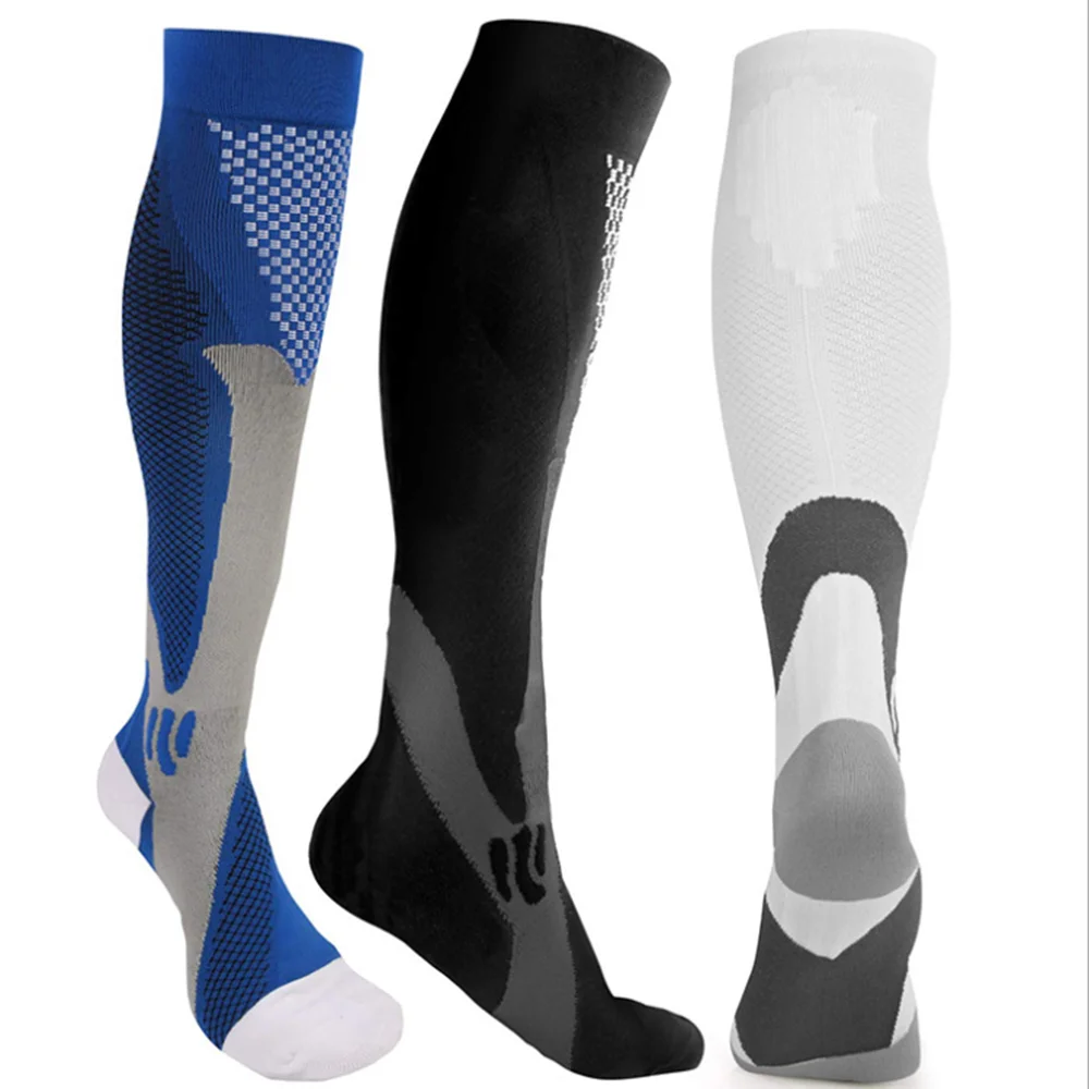 1 Pair Compression Socks for Men Women Best Graduated Athletic Fit for Running Flight Travel Boost Stamina High Stockings