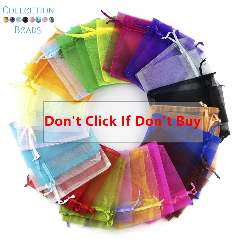 

50pcs 17Colors 7x9 9x12 10x15cm Drawstring Organza Bags Jewelry Packaging Bags Candy Wedding Party Bags Wholesale Gifts Pouches