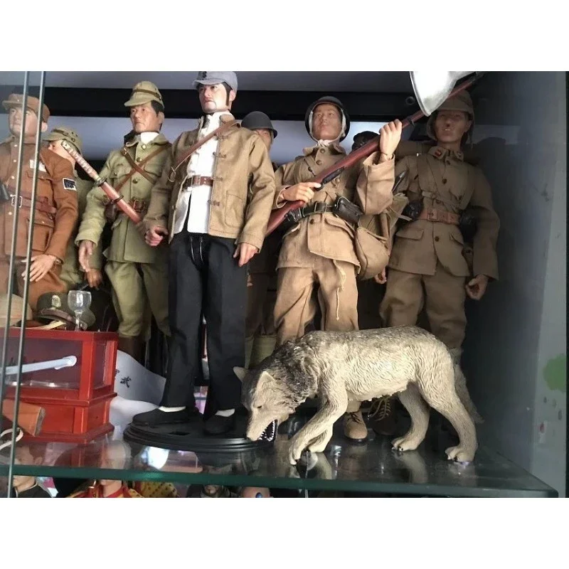 Modello animale di simulazione del lupo selvatico in scala 1/6 grande lupo cattivo per action figure da 12 pollici Decorazione della scena del soldato Fai da te