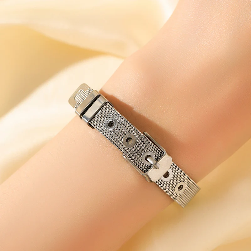EILIECK 316L Edelstahl Metall Hip-Hop Chunky Armband für Damen, Neues Trendiges Handgelenk-Schmuckstück, Wasserdicht, Geschenk für Damen – Detail 6