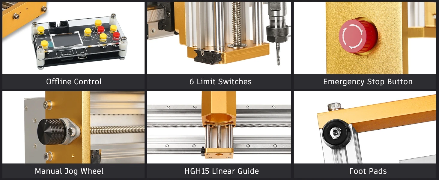 3018 PRO MAX CNC 3-Achsen-Holzgraviermaschine 500W Vollmetall-CNC-Fräsmaschine mit Offline-Funktion für MDF, PVC und Metallgravur und -schneiden – Detail 9
