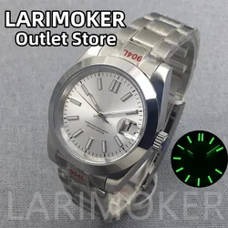 LARIMOKER NH35 Mechanical Watch for Men Stainless steel Bracelet 36mm 39mm Sapphire Glass Stainless Steel Bracelet White Dial