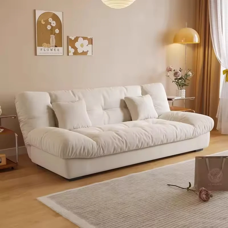 #Modern 3-Seater Convertible Fabric Sofa Bed for Bedroom or Hotel Low-Priced Folding Living Room Furniture