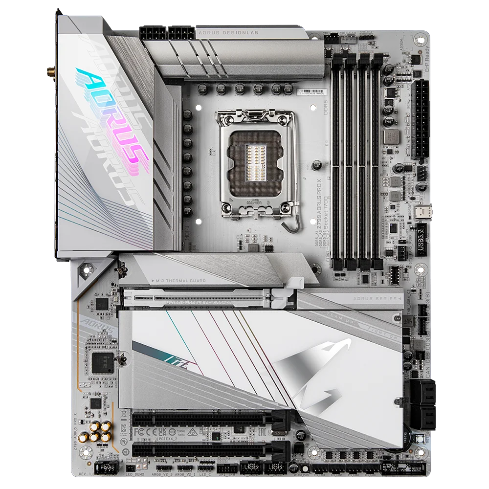 Imagem -02 - Placa-mãe para Gigabyte Z790 Aorus Pro x Wifi7 Ddr5 1700 Diy